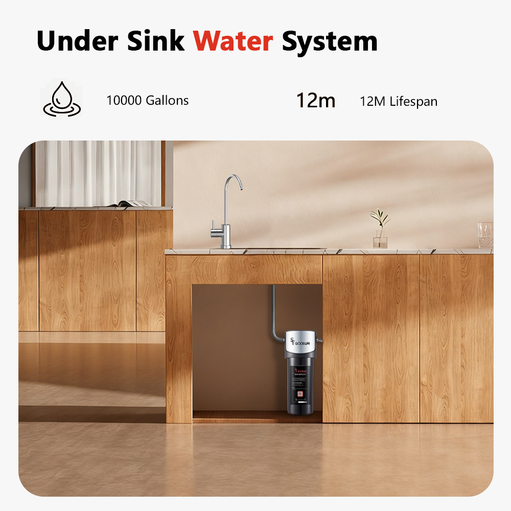 SY GOODLIFE Q5-F Under Sink Water Filter,Remove Fluoride,Chlorine,Lead,Bad Taste&Odor,NSF42&53 Certified