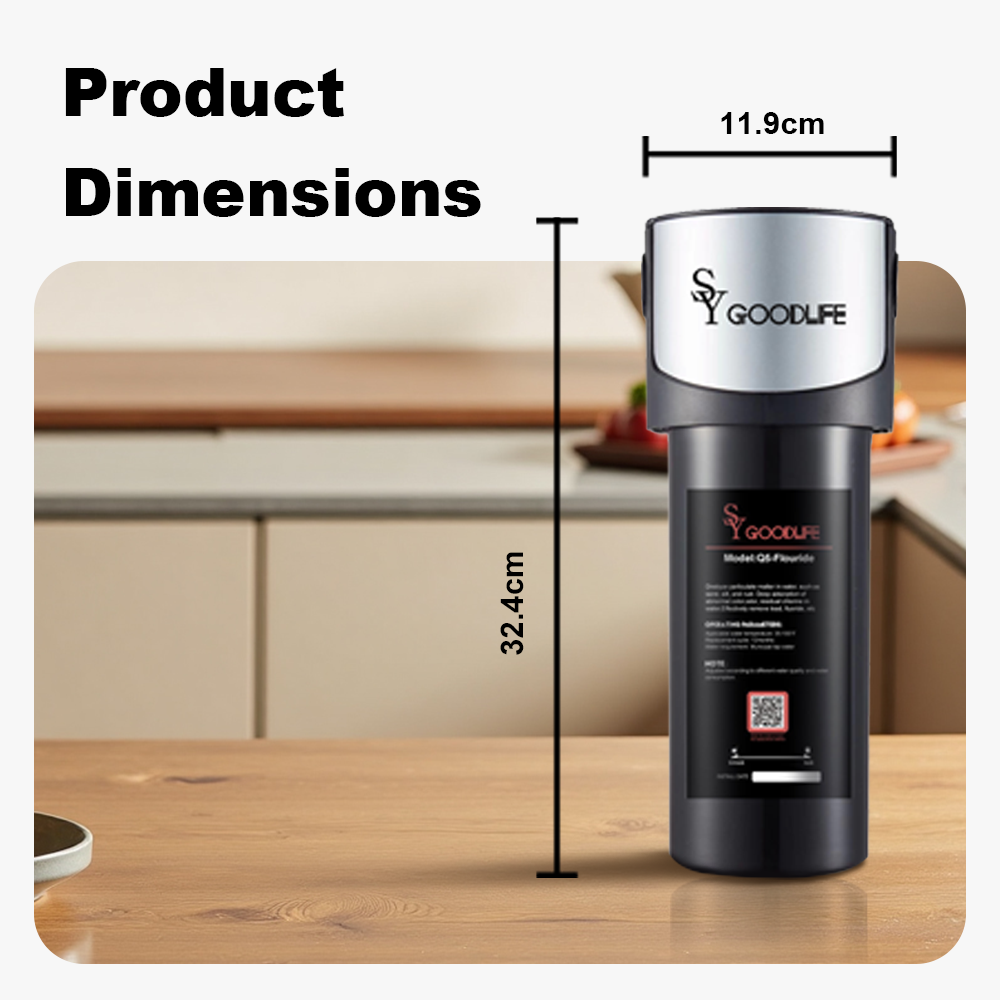 SY GOODLIFE Q5-F Under Sink Water Filter,Remove Fluoride,Chlorine,Lead,Bad Taste&Odor,NSF42&53 Certified