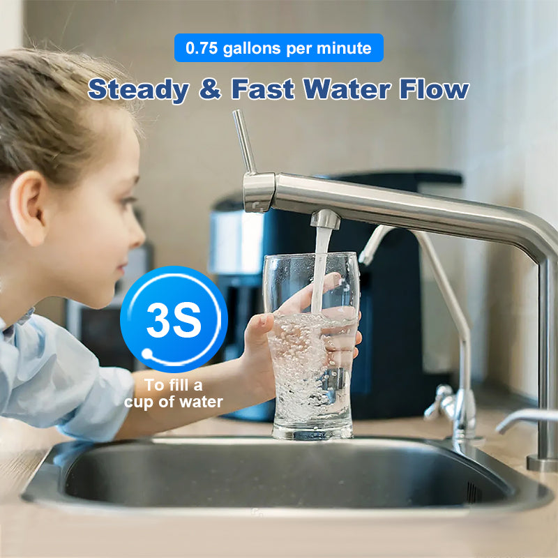 Q5-UF11 NSF/ANSI 42&53 Certified 0.01 Micron Ultra Water Filter,Under Sink Water Filtration System, 3 Seconds Replacement. Reduce Heavy Metals, Chlorine, Bad Taste & Odor
